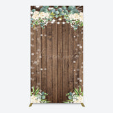Aperturee - Aperturee Bokeh Greenery Light Floral Wood Grain Rectangle Backdrop